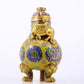 A perfect cloisonné animal face pattern tripod bottle with lid