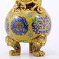 A perfect cloisonné animal face pattern tripod bottle with lid