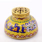 A perfect cloisonné animal face pattern tripod bottle with lid