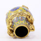 A perfect cloisonné animal face pattern tripod bottle with lid