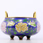 A perfect cloisonné floral pattern amphorae with three legs