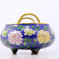 A perfect cloisonné floral pattern amphorae with three legs