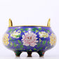 A perfect cloisonné floral pattern amphorae with three legs