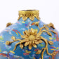 An exquisite cloisonné vase with flower and bird patterns