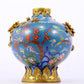 An exquisite cloisonné vase with flower and bird patterns