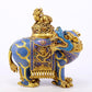 An exquisite cloisonné auspicious animal censer