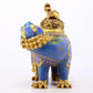 An exquisite cloisonné auspicious animal censer