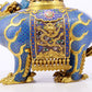 An exquisite cloisonné auspicious animal censer