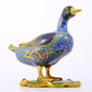 An exquisite cloisonné duck ornament