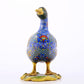 An exquisite cloisonné duck ornament