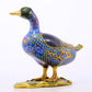 An exquisite cloisonné duck ornament