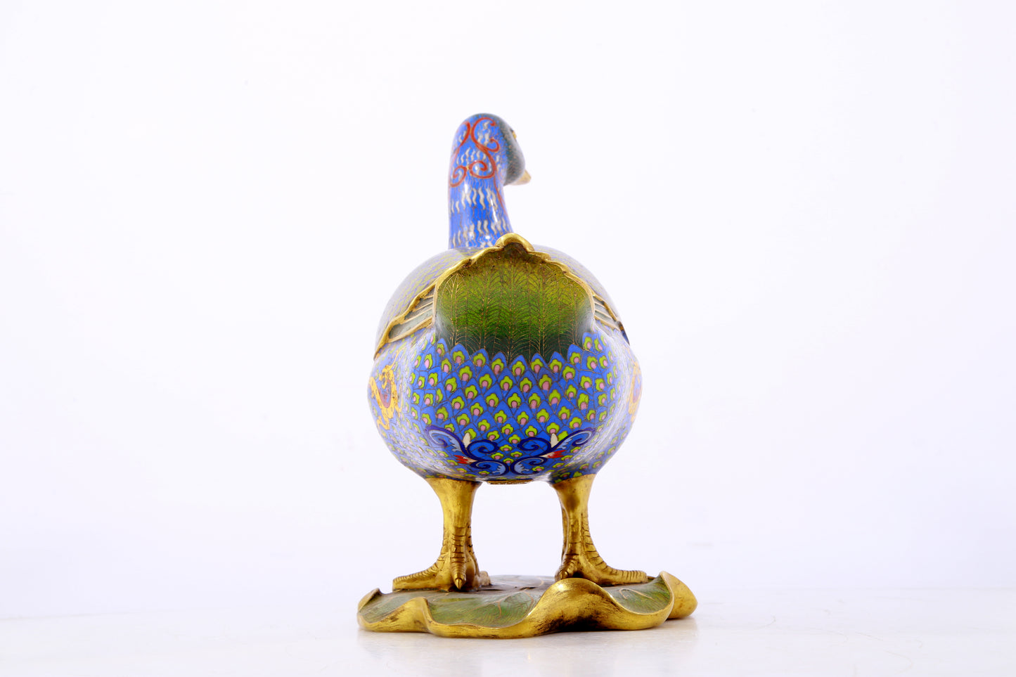 An exquisite cloisonné duck ornament