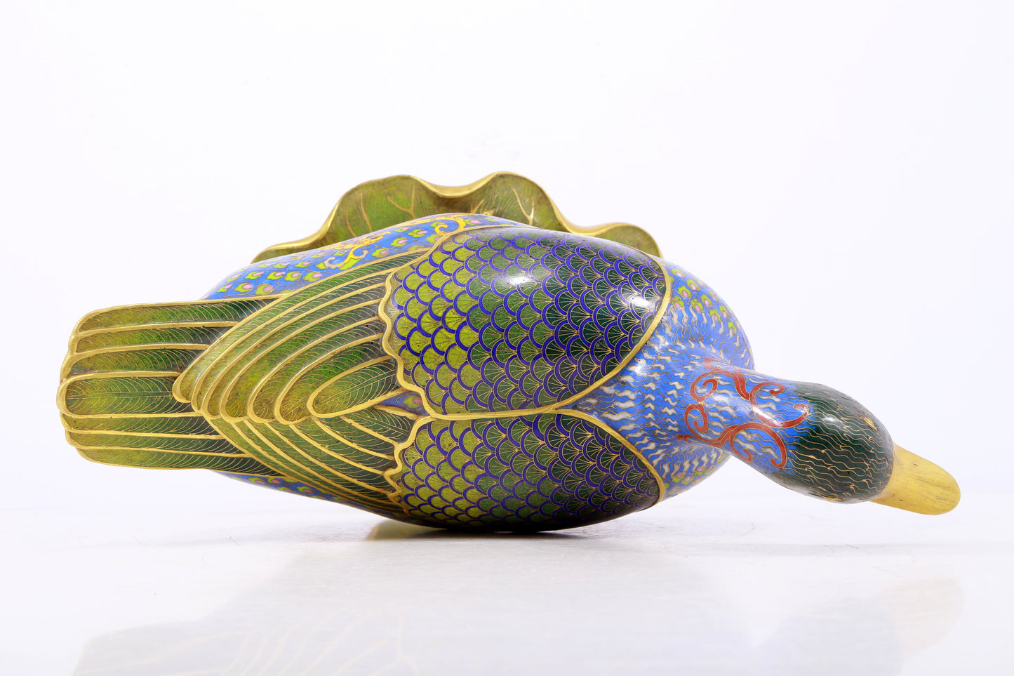 An exquisite cloisonné duck ornament