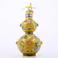 An exquisite cloisonné dragon-patterned gourd-shaped bottle with lid