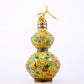 An exquisite cloisonné dragon-patterned gourd-shaped bottle with lid