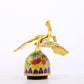 An exquisite cloisonné dragon-patterned gourd-shaped bottle with lid