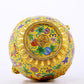 An exquisite cloisonné dragon-patterned gourd-shaped bottle with lid