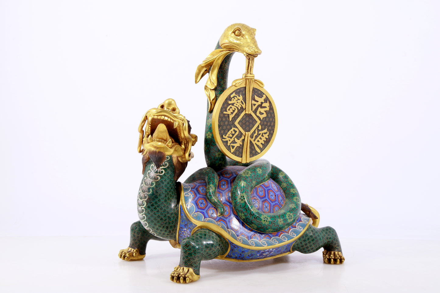 An exquisite cloisonne auspicious animal ornament