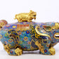 An exquisite cloisonné beast-shaped box