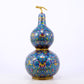 An exquisite cloisonné gourd-shaped vase with lotus pattern