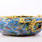 A delicate cloisonné 'Clouds and Bats' peach shaped brush washer