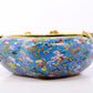 A delicate cloisonné 'Clouds and Bats' peach shaped brush washer