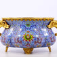 An exquisite cloisonne tangled lotus pattern elephant ear censer