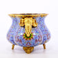 An exquisite cloisonne tangled lotus pattern elephant ear censer