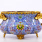 An exquisite cloisonne tangled lotus pattern elephant ear censer