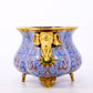 An exquisite cloisonne tangled lotus pattern elephant ear censer