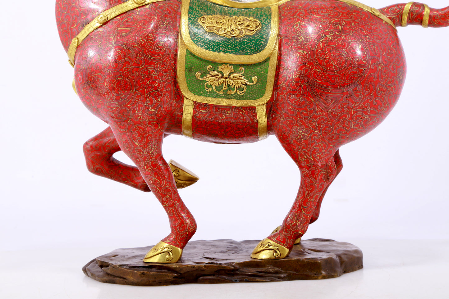 An exquisite cloisonné horse ornament