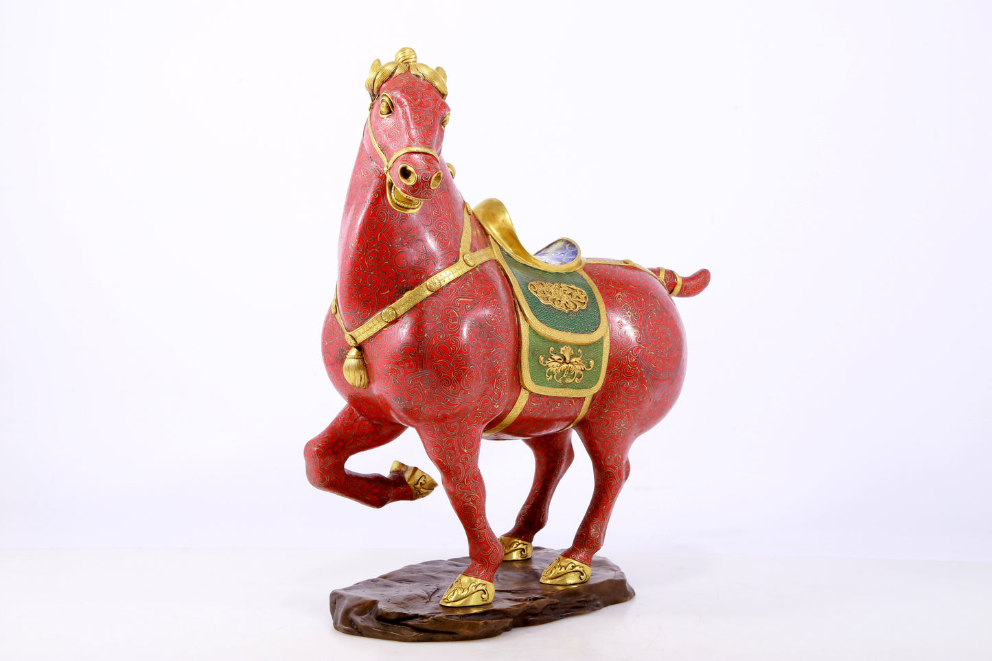 An exquisite cloisonné horse ornament