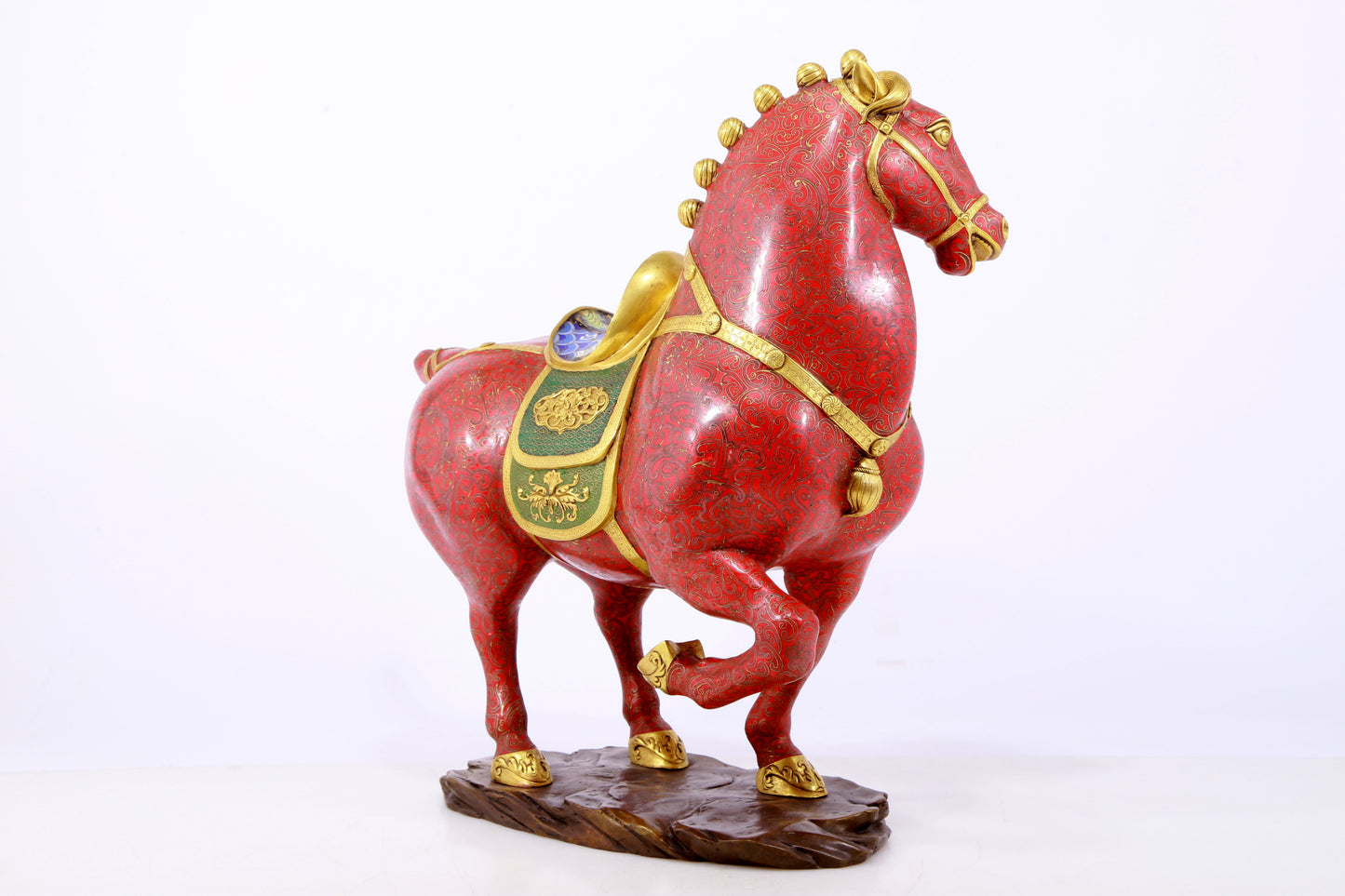 An exquisite cloisonné horse ornament