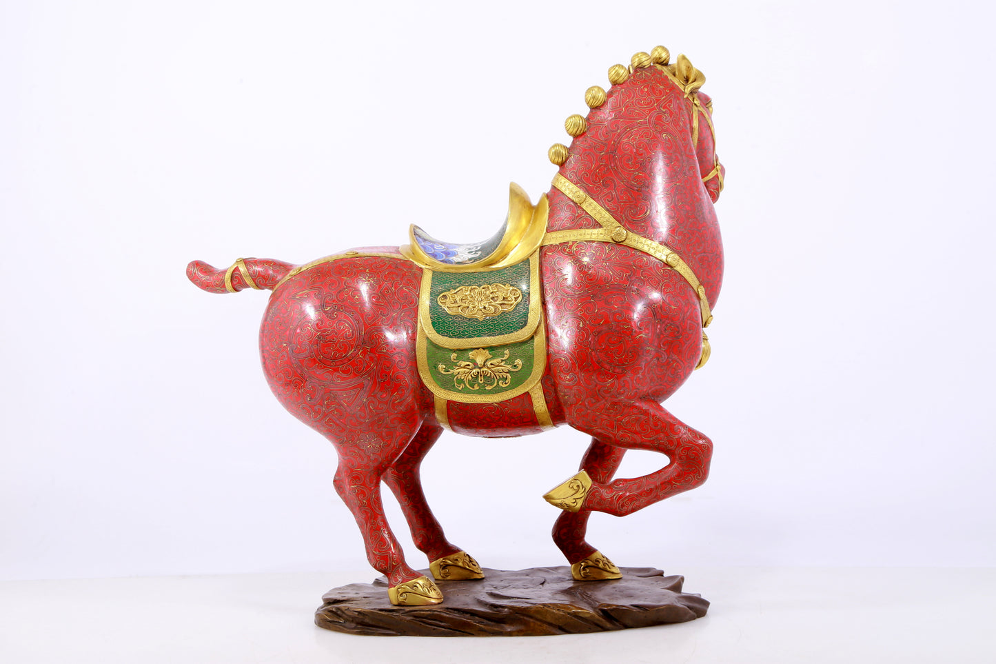 An exquisite cloisonné horse ornament