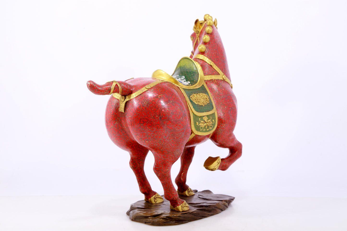 An exquisite cloisonné horse ornament