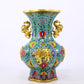 An exquisite cloisonné amphora with 'tangled lotus and auspicious beast' patterns