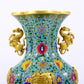 An exquisite cloisonné amphora with 'tangled lotus and auspicious beast' patterns