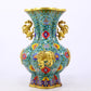 An exquisite cloisonné amphora with 'tangled lotus and auspicious beast' patterns