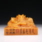 A Precious Tianhuang Stone 'Dragon' Seal With A Soapstone Painted 'Landscape' Stand