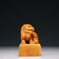 An Exquisite Tianhuang Stone 'Kylin' Seal With A Zitanwood Box