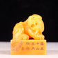 An exquisite field yellow stone unicorn seal