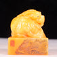 An exquisite field yellow stone unicorn seal