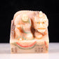 An exquisite Shoushan stone painted Arhat seal