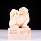 An exquisite Shoushan stone auspicious animal seal