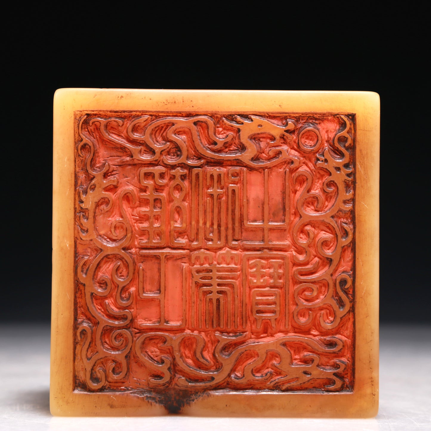 A Precious Tianhuang Stone 'Lion' Seal With Poem Inscriptions