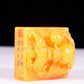 An exquisite Tianhuang stone dragon seal with Shoushan stone painted base