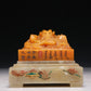 A Precious Tianhuang Stone 'Dragon' Seal With A Soapstone Painted 'Landscape' Stand