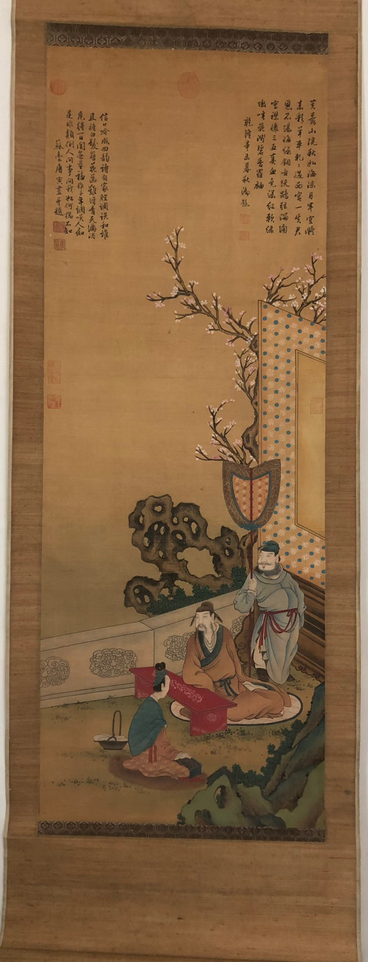 A Chinese Ink Painting Hanging Scroll By Tang Yin