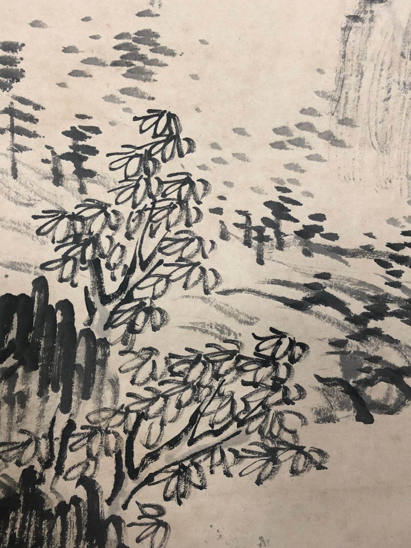 A Chinese Ink Painting Hanging Scroll By Xu Fang