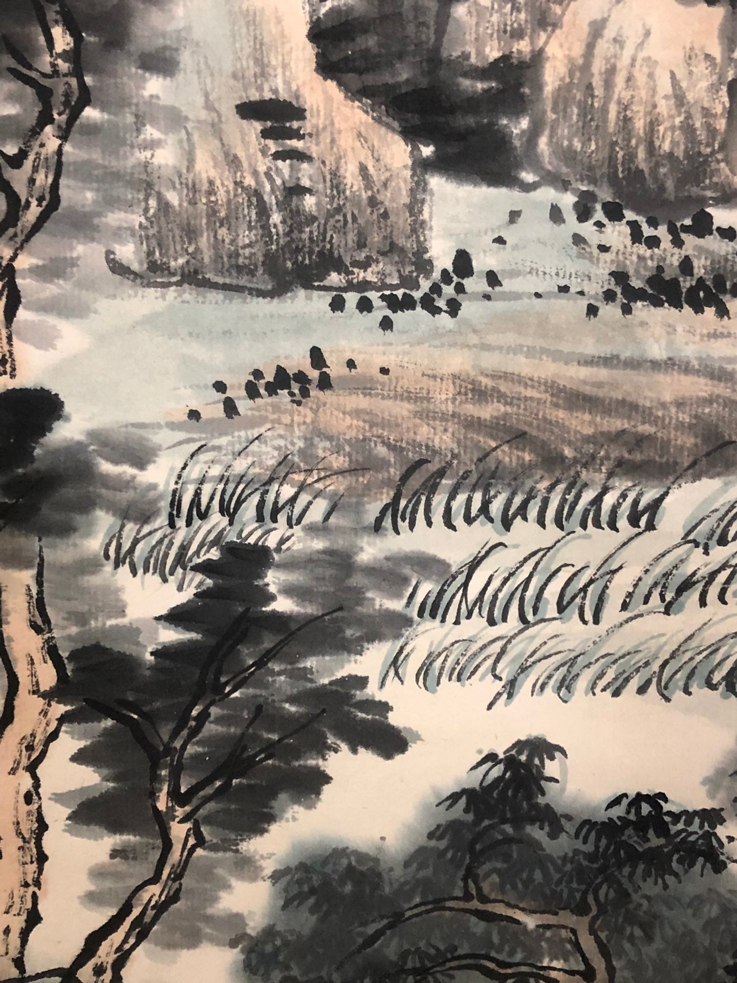 A Chinese Ink Painting Hanging Scroll By Zhu MeiCun